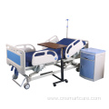 adjustable height hospital overbed table with wheel